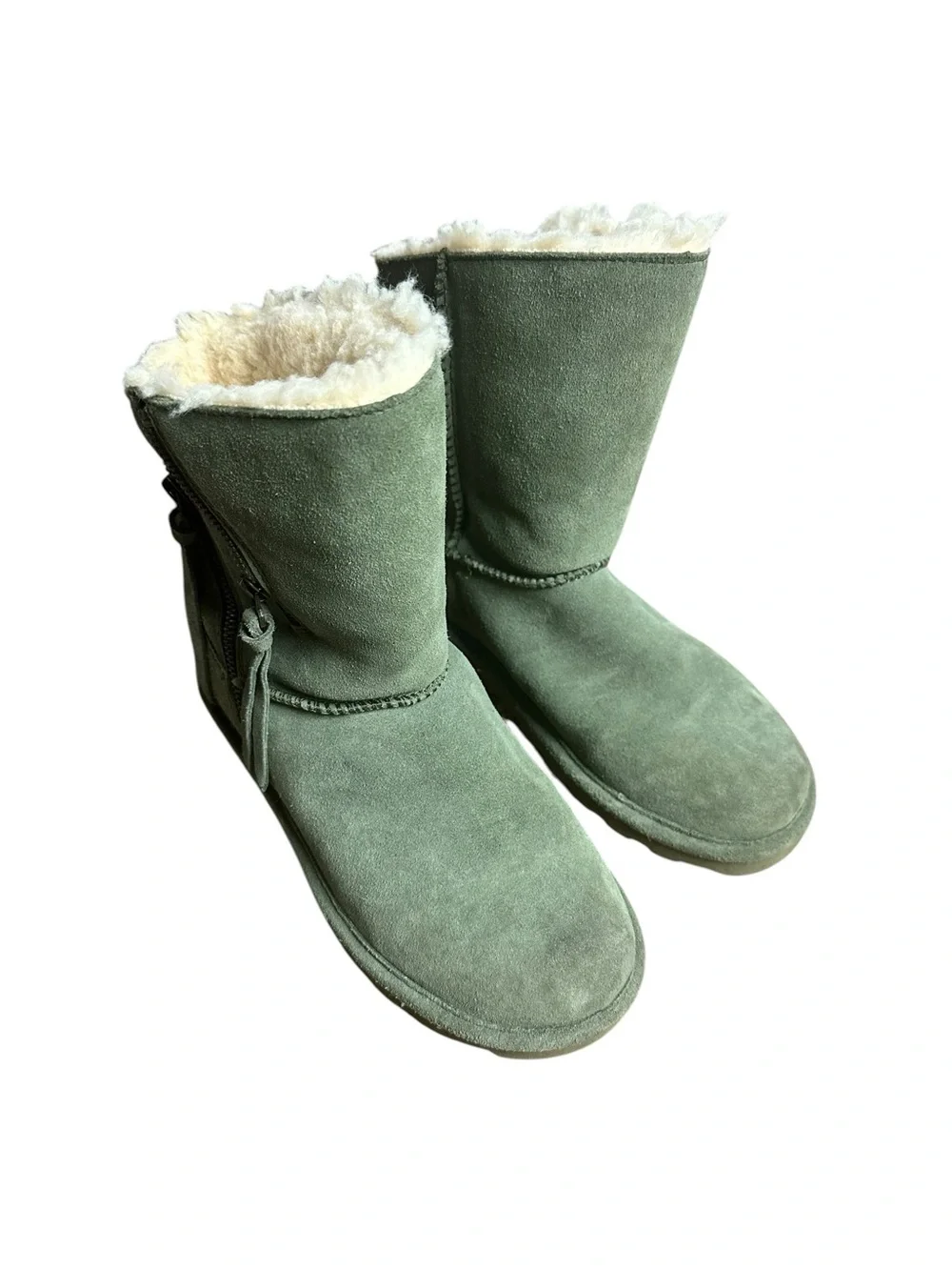 Bearpaw Women’s Mimi Shearling Winter Boots - Sage Green Suede Size 7